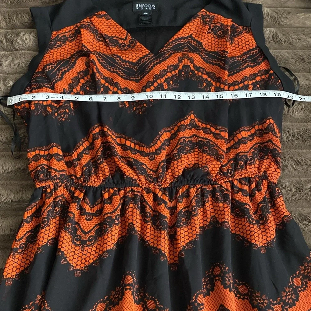 Black and orange dress - Picture 5 of 7